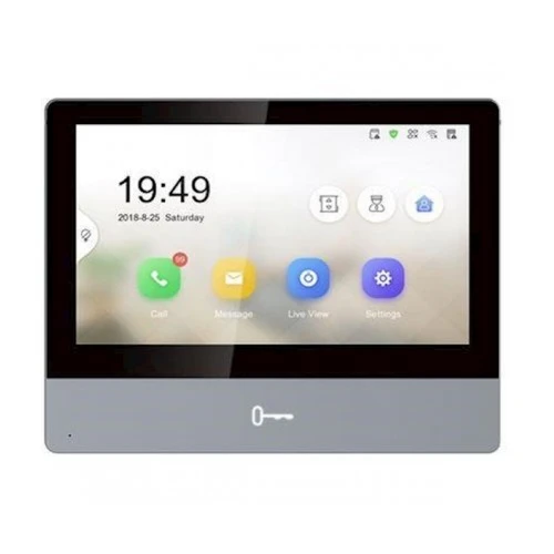 Unidad interior de monitor de intercomunicación Hikvision DS-KH8350-WTE1 de 7 pulgadas
