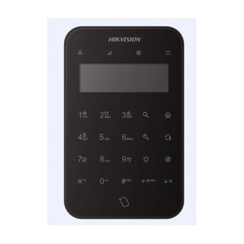 Hikvision DS-PK1-LT-WE Teclado LCD inalámbrico con función de etiqueta Negro
