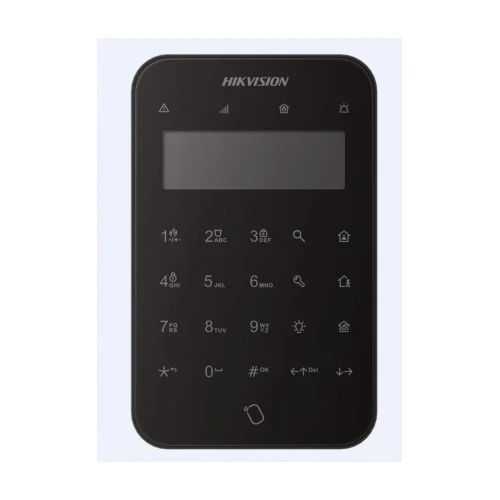 Hikvision DS-PK1-LT-WE Teclado LCD inalámbrico con función de etiqueta Negro