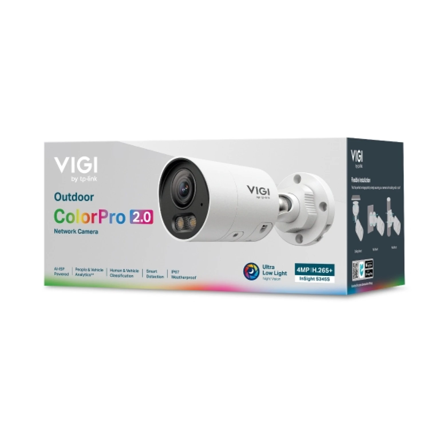 VIGI de TP-Link - InSight S345S - 4 MP - ColorPro 2.0 - IA - Tipo bala - IP - Blanco