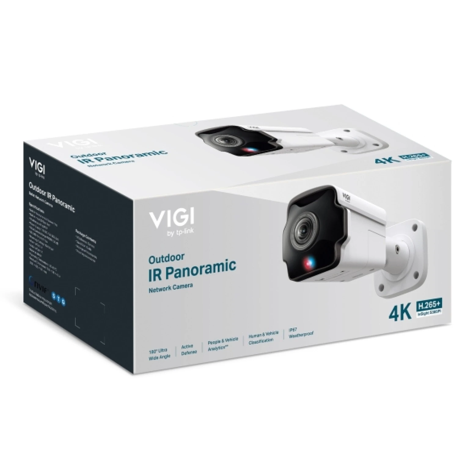 VIGI By TP-link - InSight S385PI - 8 MP - IR - Panorámica - IA - Torre - con disuasión activa - Blanco