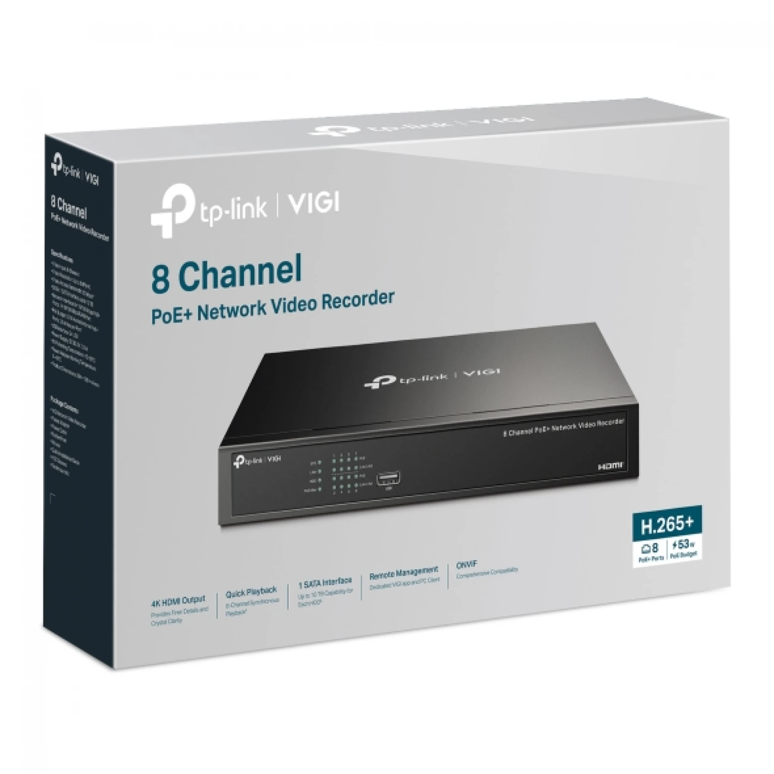 TP-Link by VIGI - NVR1008H-8P - 8 canales - PoE - IP - NVR 