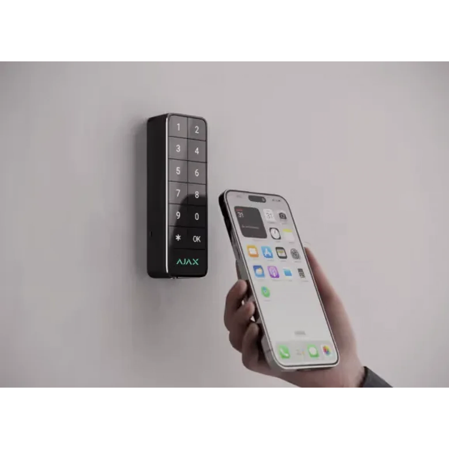 AJAX KeyPad Outdoor Joyero inalámbrico Con DESFire y lector de tarjetas BLE Blanco