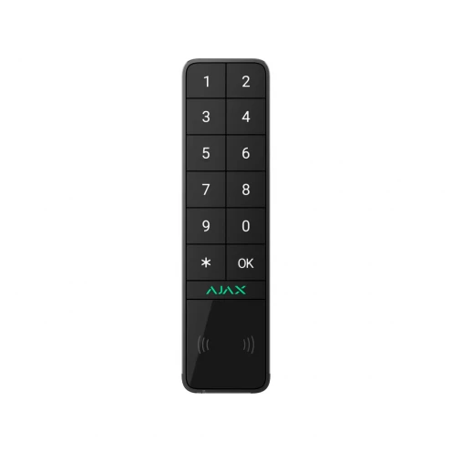 AJAX KeyPad Outdoor Jeweller inalámbrico con DESFire y lector de tarjetas BLE Negro