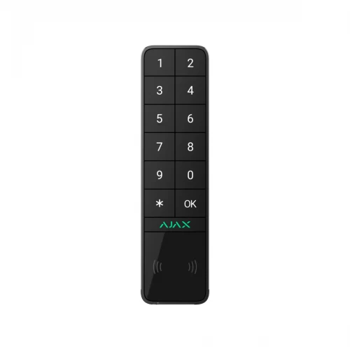 AJAX KeyPad Outdoor Jeweller inalámbrico con DESFire y lector de tarjetas BLE Negro
