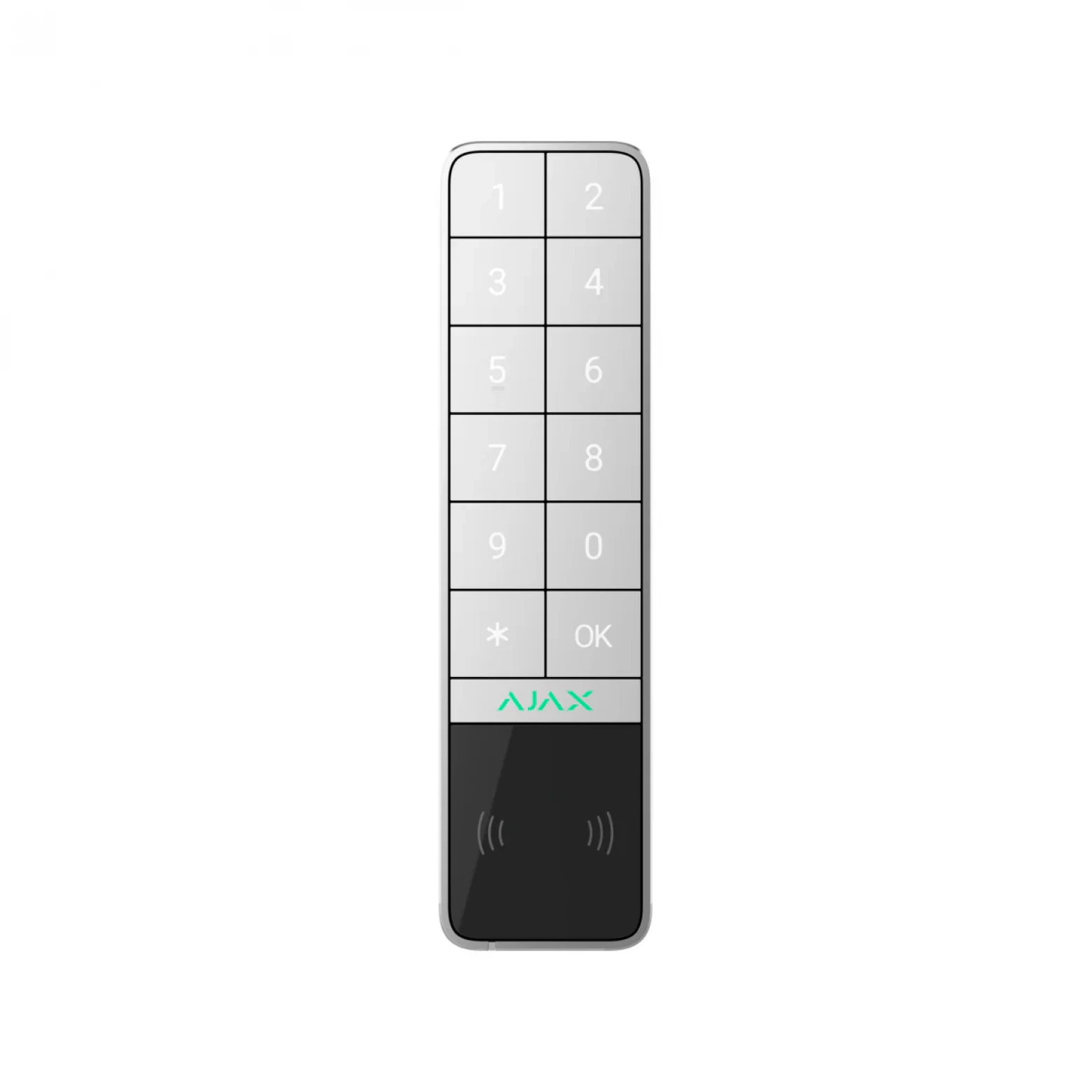 AJAX KeyPad Outdoor Joyero inalámbrico Con DESFire y lector de tarjetas BLE Blanco