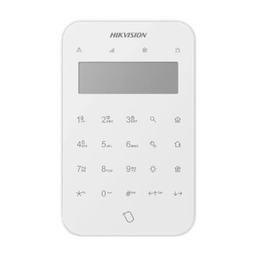 Hikvision DS-PK1-LT-WE Teclado LCD inalámbrico con función de etiqueta blanco